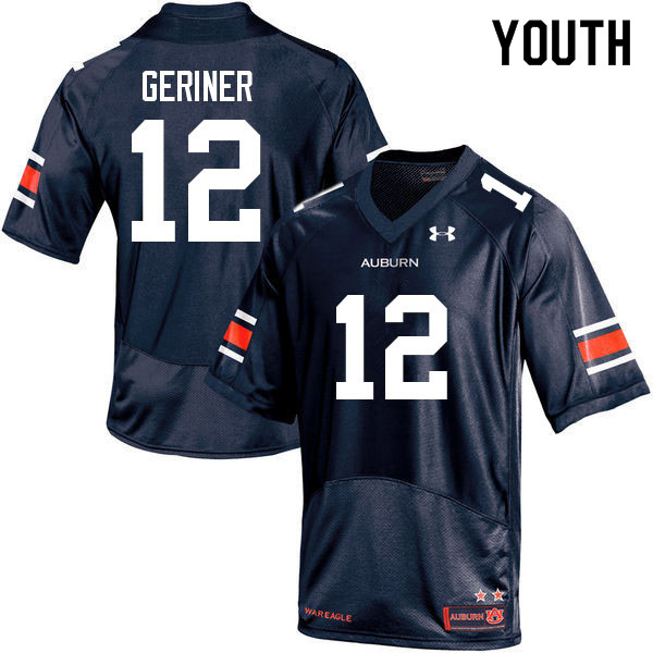 Youth Auburn Tigers #12 Holden Geriner Navy 2022 College Stitched Football Jersey